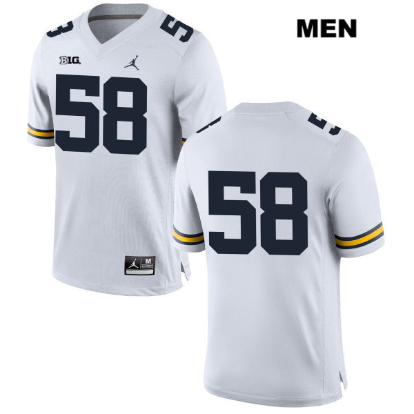 Men's NCAA Michigan Wolverines Phillip Paea #58 No Name White Jordan Brand Authentic Stitched Football College Jersey JF25U02TN